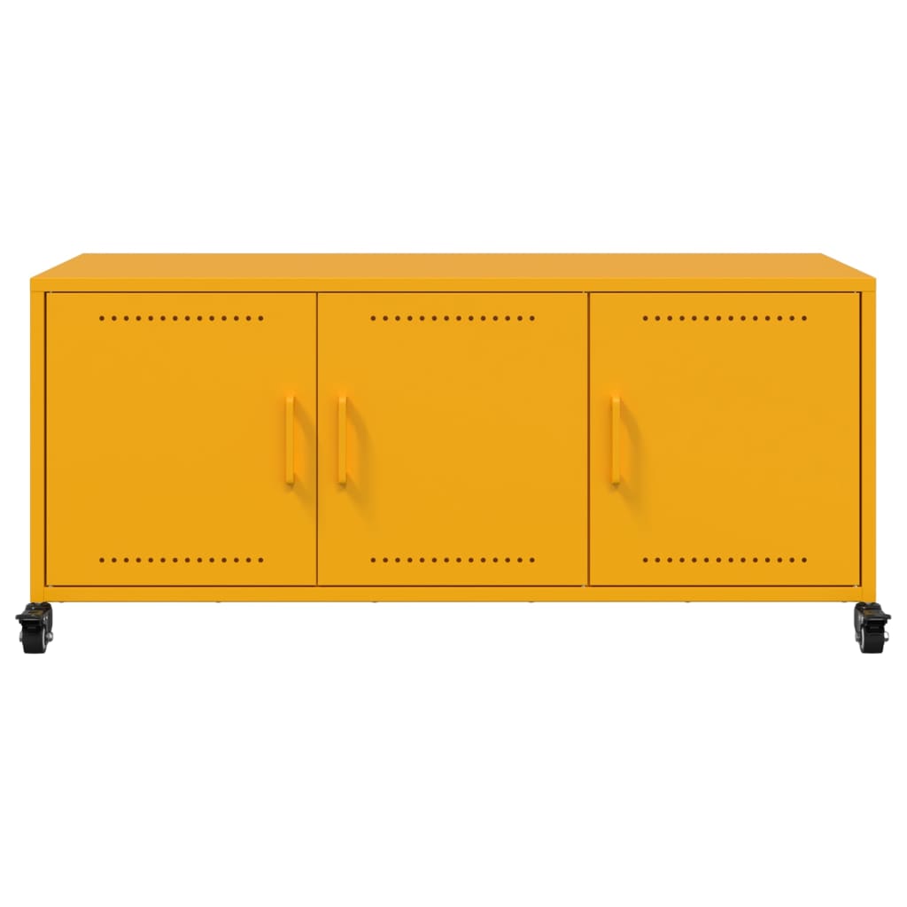 TV-Möbel DIV. TV-Bänk senapsgul 100,5x39x43,5 cm stål