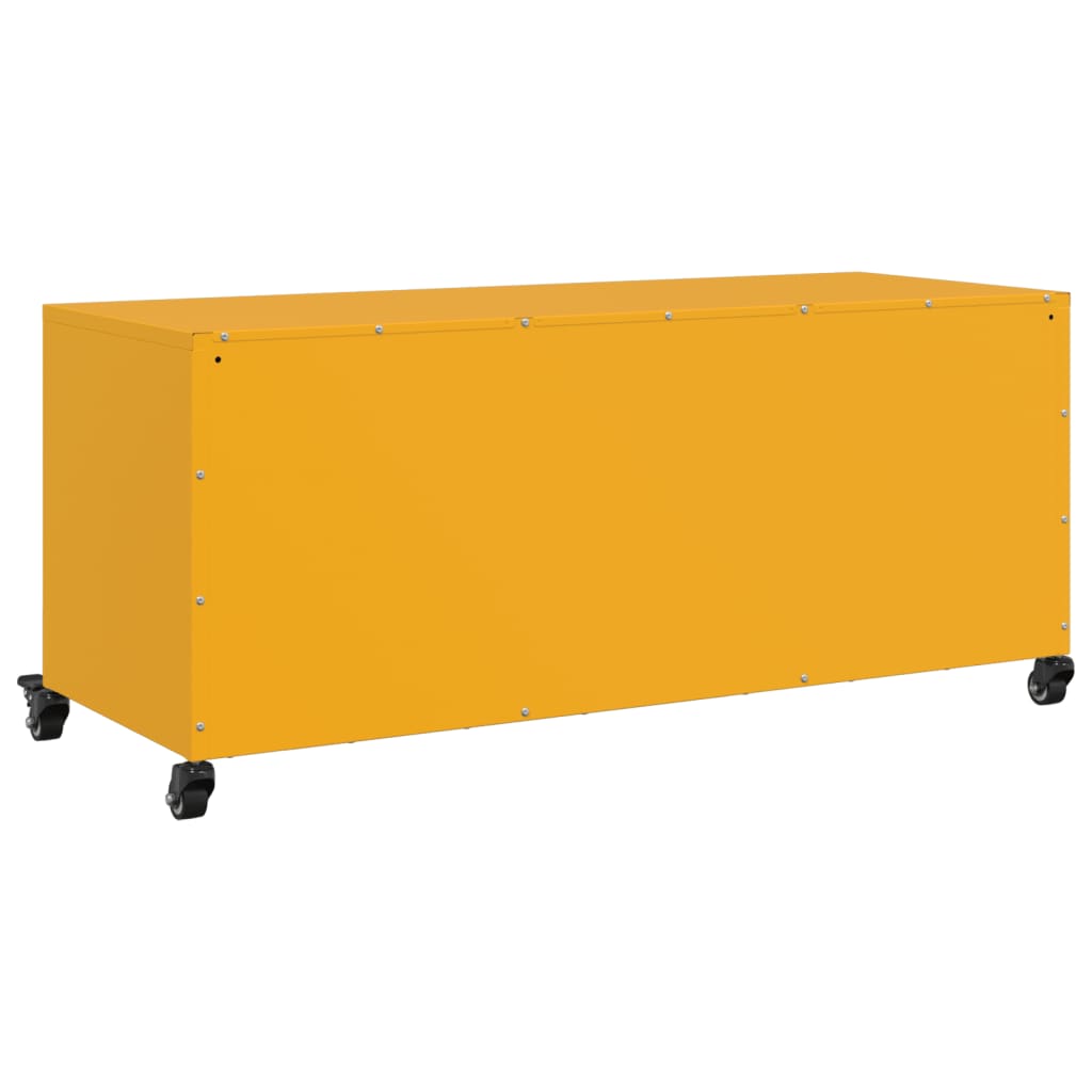 TV-Möbel DIV. TV-Bänk senapsgul 100,5x39x43,5 cm stål