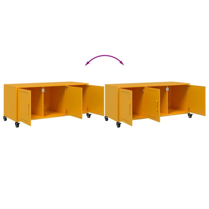 TV-Möbel DIV. TV-Bänk senapsgul 100,5x39x43,5 cm stål