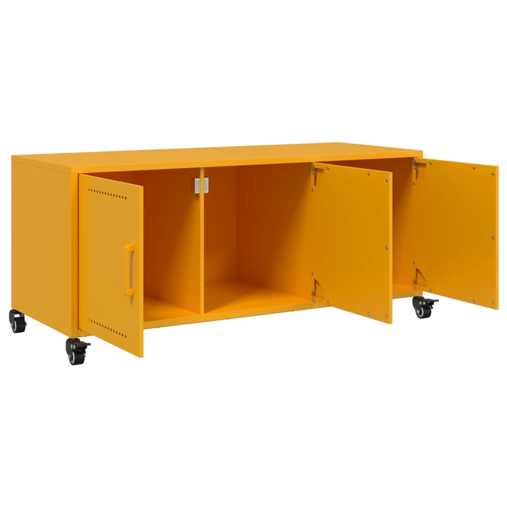 TV-Möbel DIV. TV-Bänk senapsgul 100,5x39x43,5 cm stål