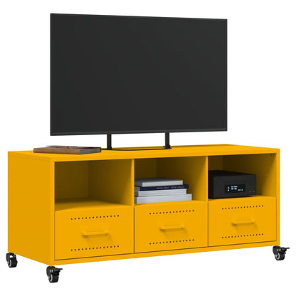 TV-Möbel DIV. TV-Bänk senapsgul 100,5x39x43,5 cm stål