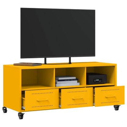 TV-Möbel DIV. TV-Bänk senapsgul 100,5x39x43,5 cm stål