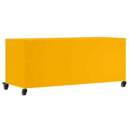 TV-Möbel DIV. TV-Bänk senapsgul 100,5x39x43,5 cm stål