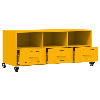 TV-Möbel DIV. TV-Bänk senapsgul 100,5x39x43,5 cm stål