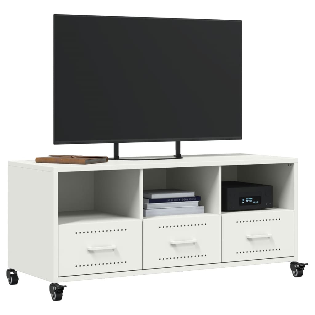TV-Möbel Vit TV-Bänk 100,5x39x43,5 cm stål
