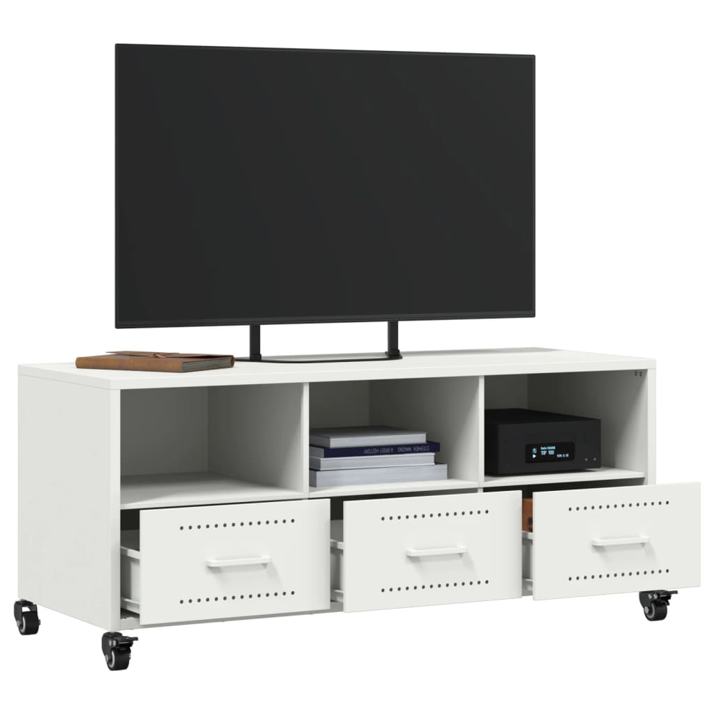 TV-Möbel Vit TV-Bänk 100,5x39x43,5 cm stål