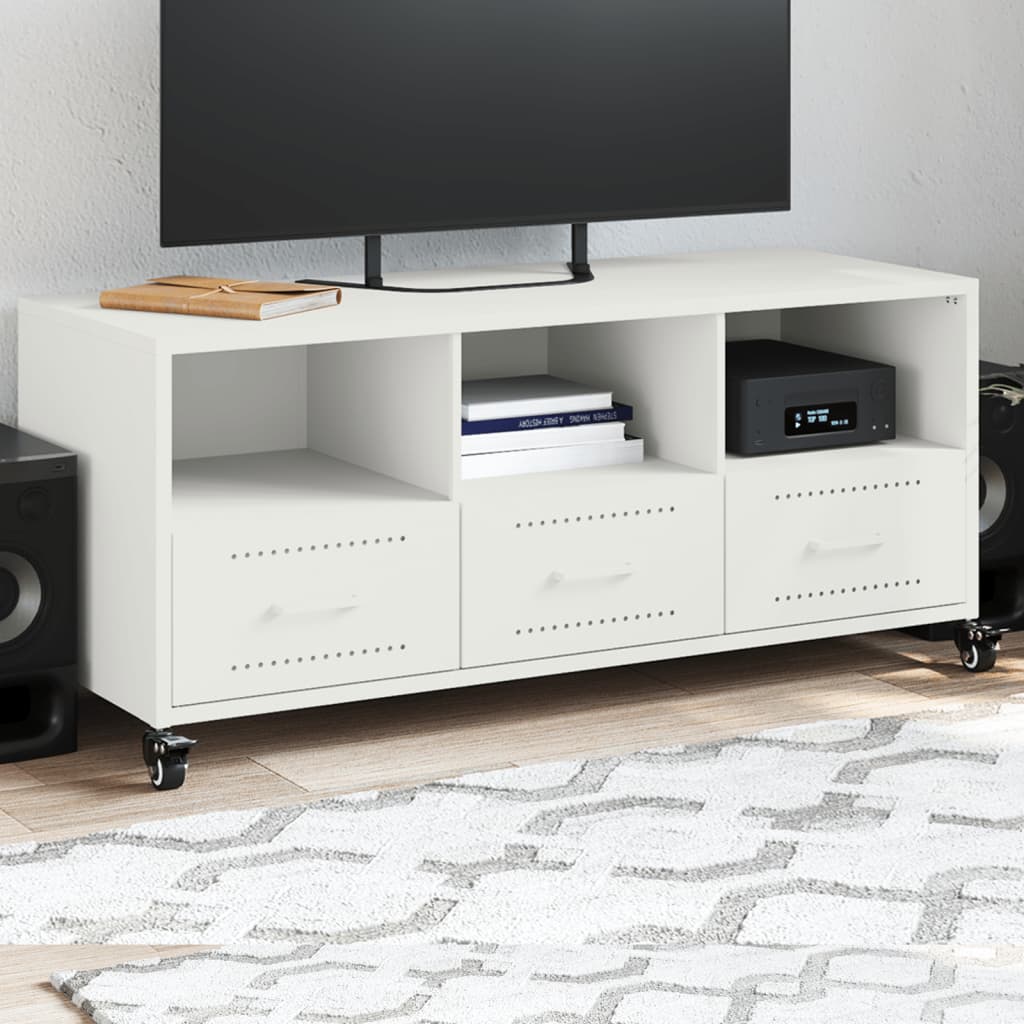 TV-Möbel Vit TV-Bänk 100,5x39x43,5 cm stål