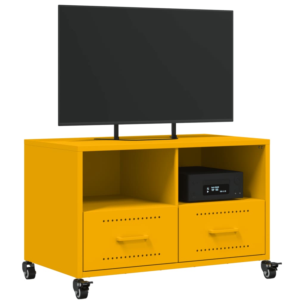 TV-Möbel DIV. TV-Bänk senapsgul 68x39x43,5 cm stål