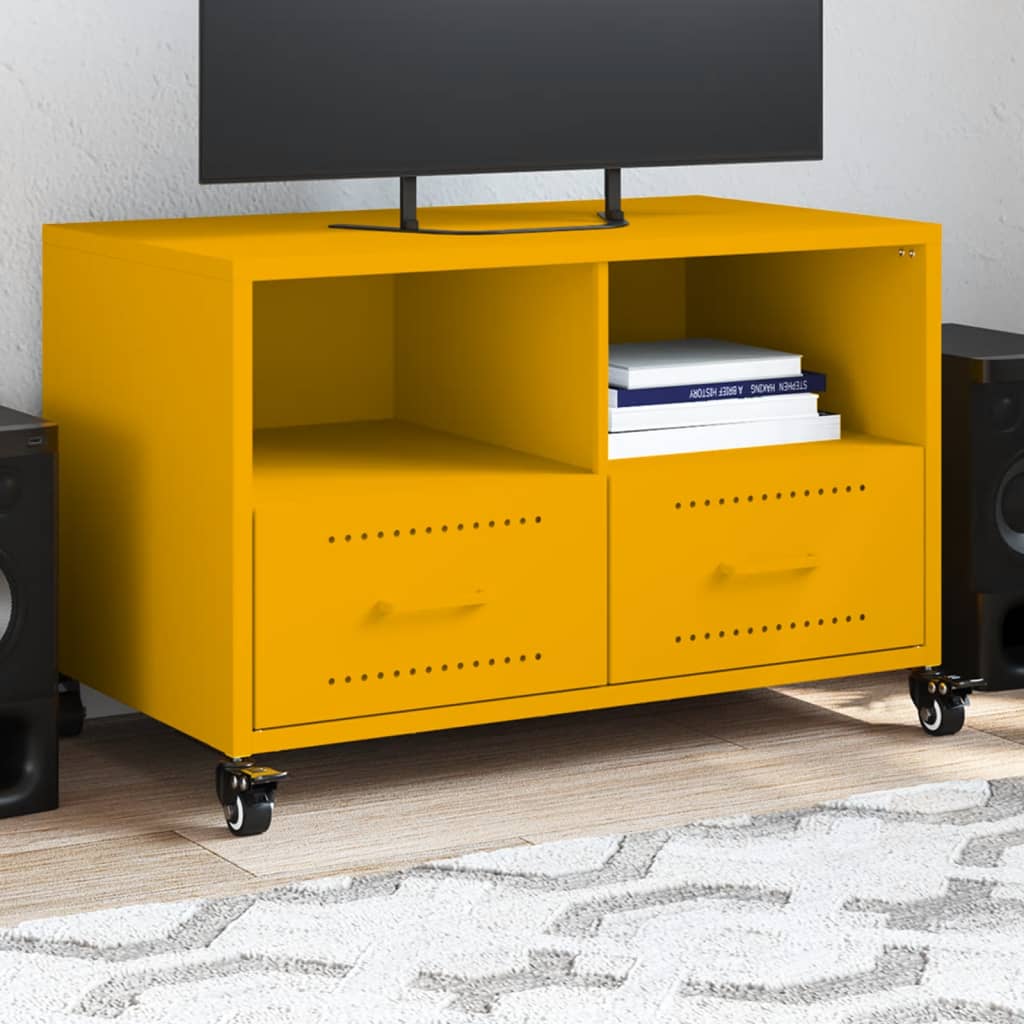 TV-Möbel DIV. TV-Bänk senapsgul 68x39x43,5 cm stål