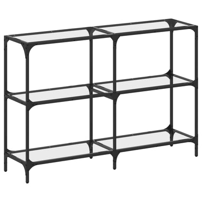 Avlastningsbord Konsollbord DIV. med transparent glasskiva 118,5x30x81 cm stål