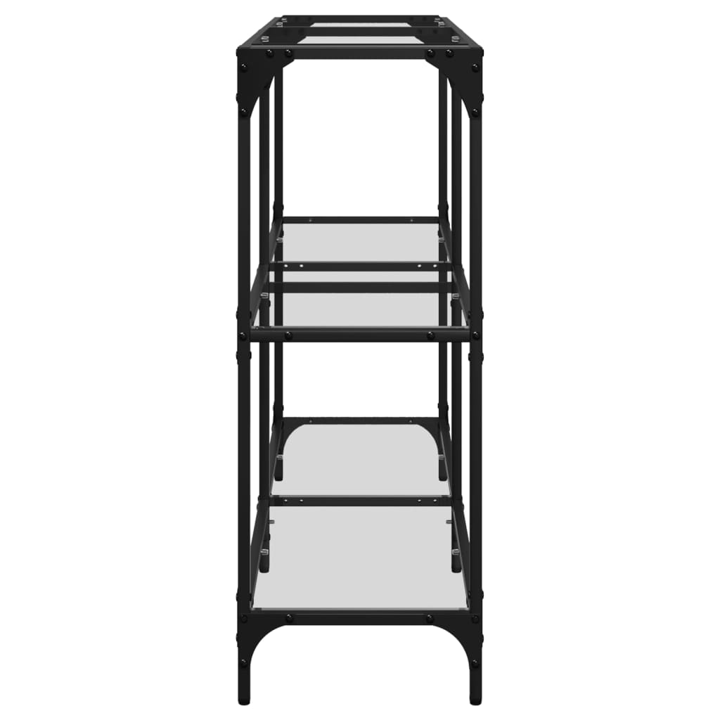 Avlastningsbord Konsollbord DIV. med transparent glasskiva 118,5x30x81 cm stål