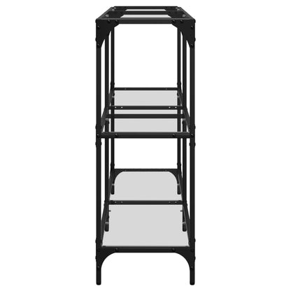 Avlastningsbord Konsollbord DIV. med transparent glasskiva 118,5x30x81 cm stål