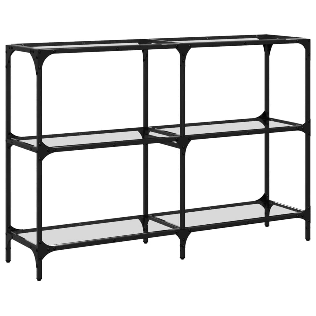 Avlastningsbord Konsollbord DIV. med transparent glasskiva 118,5x30x81 cm stål