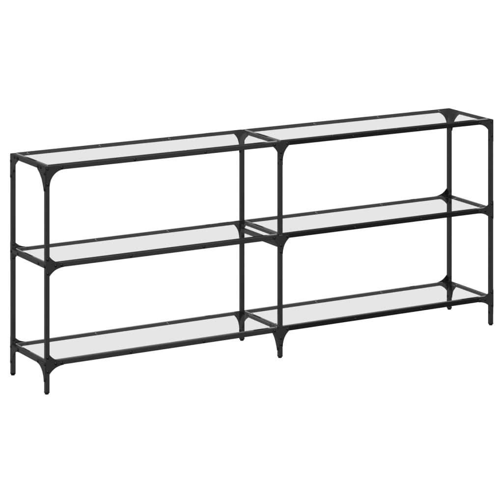 Avlastningsbord Konsollbord DIV. med transparent glasskiva 194,5x30x81 cm stål