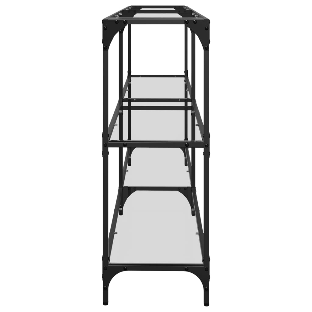 Avlastningsbord Konsollbord DIV. med transparent glasskiva 194,5x30x81 cm stål