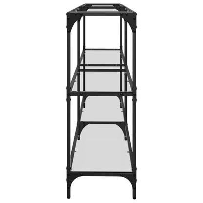 Avlastningsbord Konsollbord DIV. med transparent glasskiva 194,5x30x81 cm stål