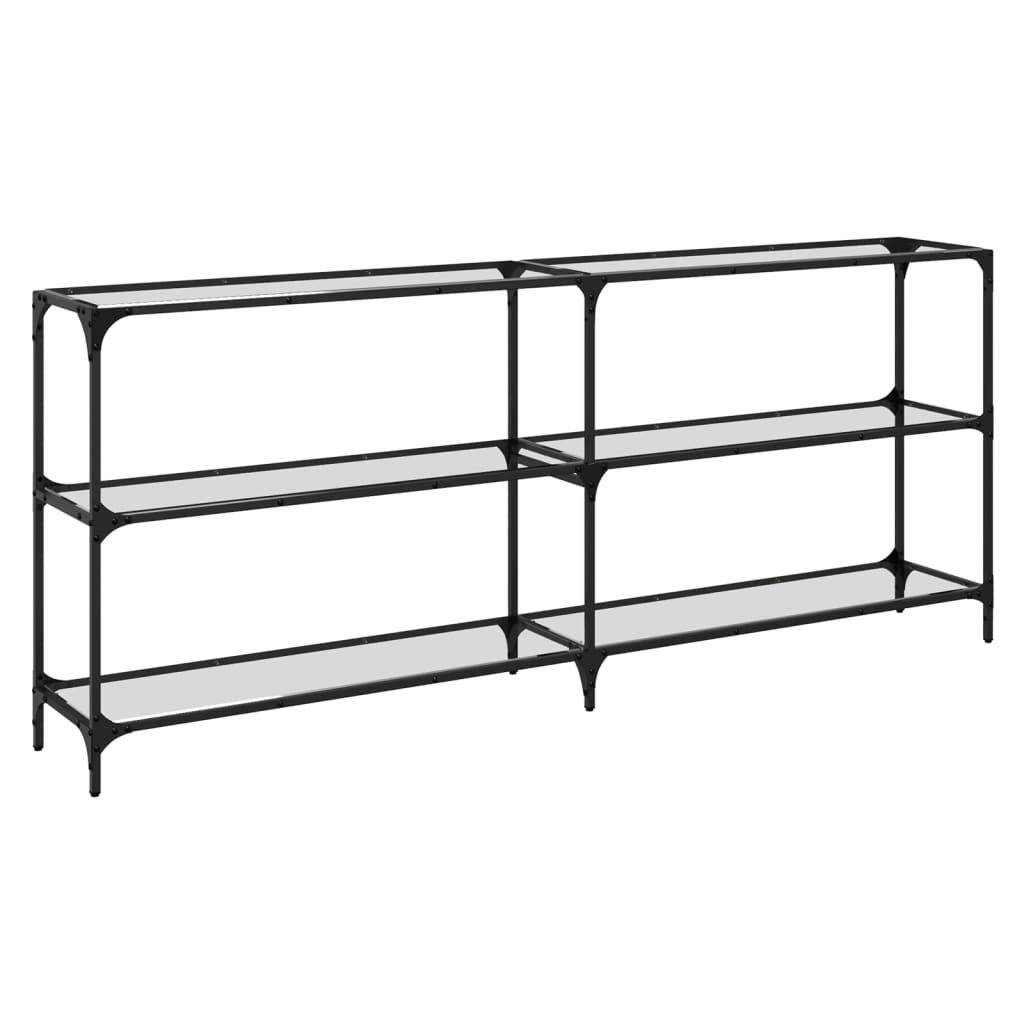 Avlastningsbord Konsollbord DIV. med transparent glasskiva 194,5x30x81 cm stål