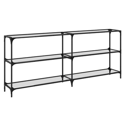 Avlastningsbord Konsollbord DIV. med transparent glasskiva 194,5x30x81 cm stål