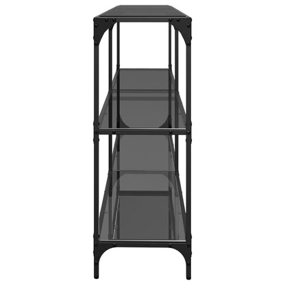 Avlastningsbord Konsollbord DIV. med Svart glasskiva 194,5x30x81 cm stål