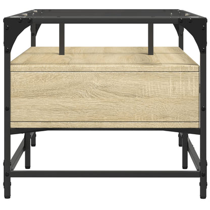 Soffbord Sonoma Ek med glasskiva 98,5x50x45 cm stål