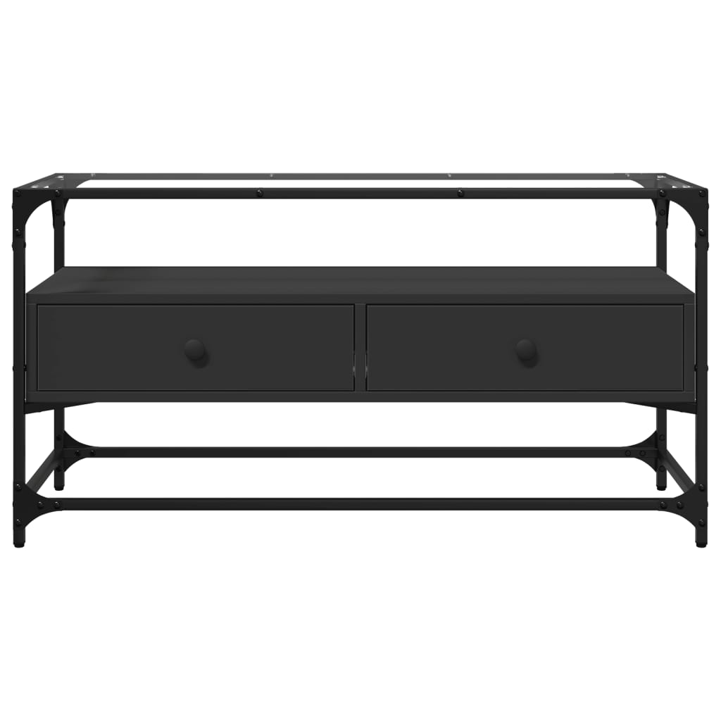 TV-Möbel Svart TV-Bänk med glasskiva 98x35x51 cm