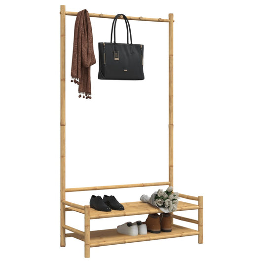 Hallmöbel Klädställ med hyllor 103x40x183 cm bambu