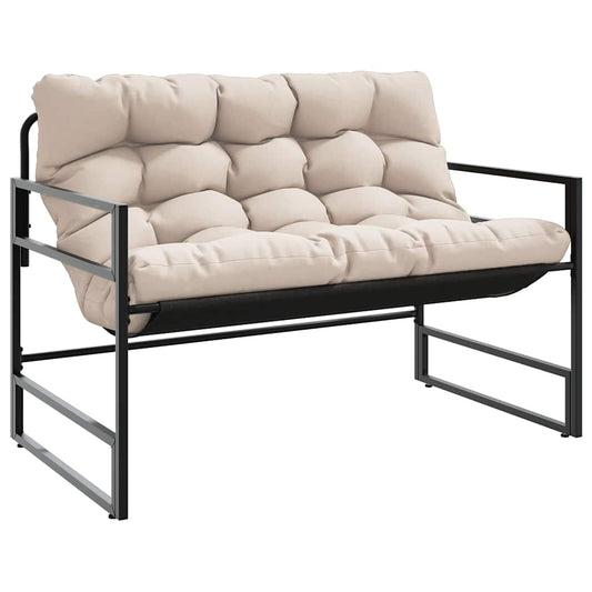 Trädgårdssoffa med dyna taupe 113 cm stål