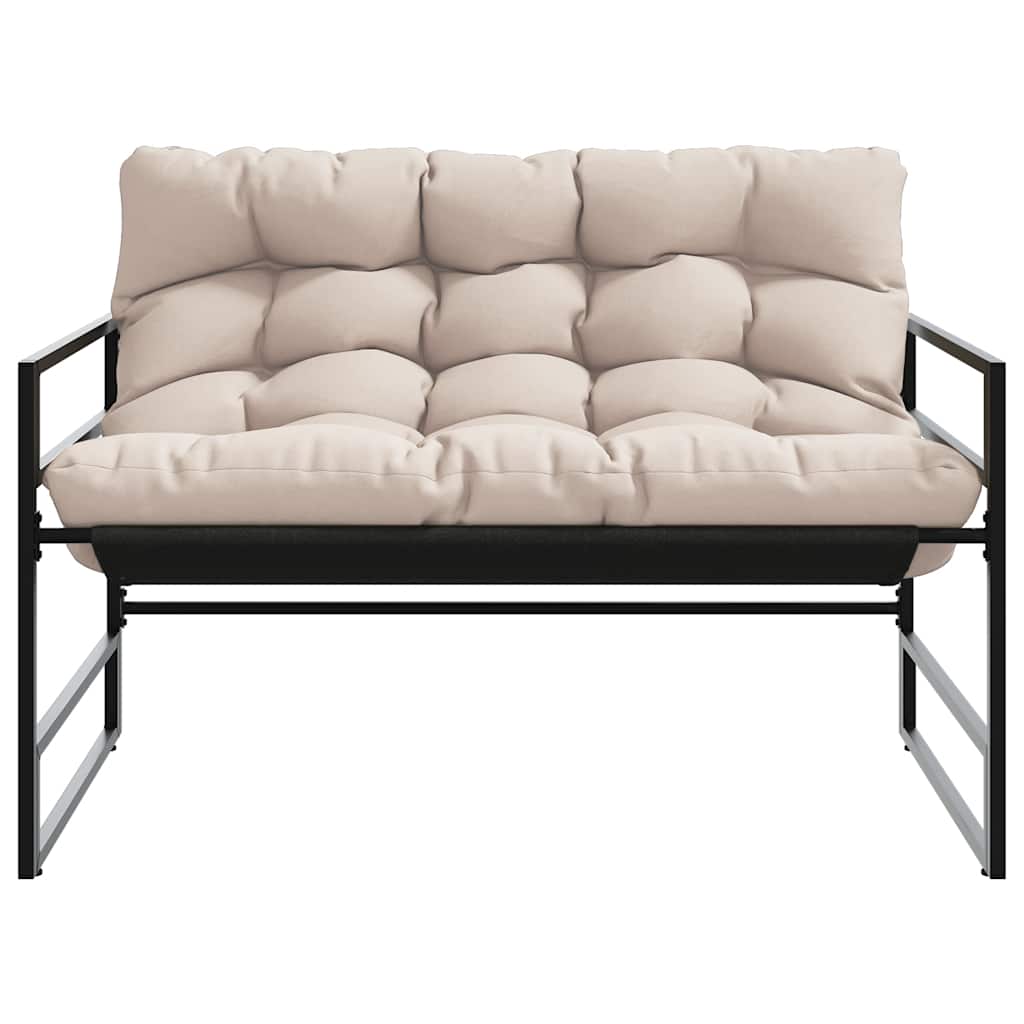 Trädgårdssoffa med dyna taupe 113 cm stål