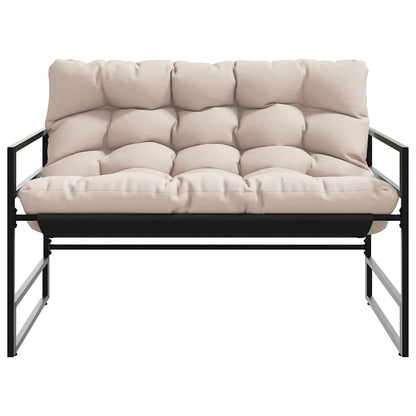 Trädgårdssoffa med dyna taupe 113 cm stål