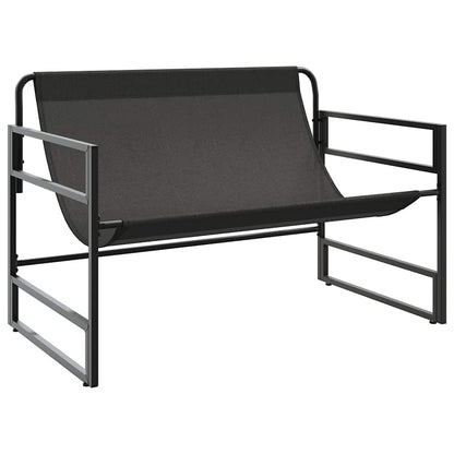 Trädgårdssoffa med dyna taupe 113 cm stål