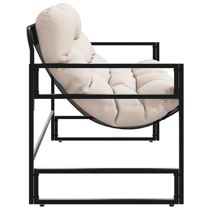 Trädgårdssoffa med dyna taupe 113 cm stål