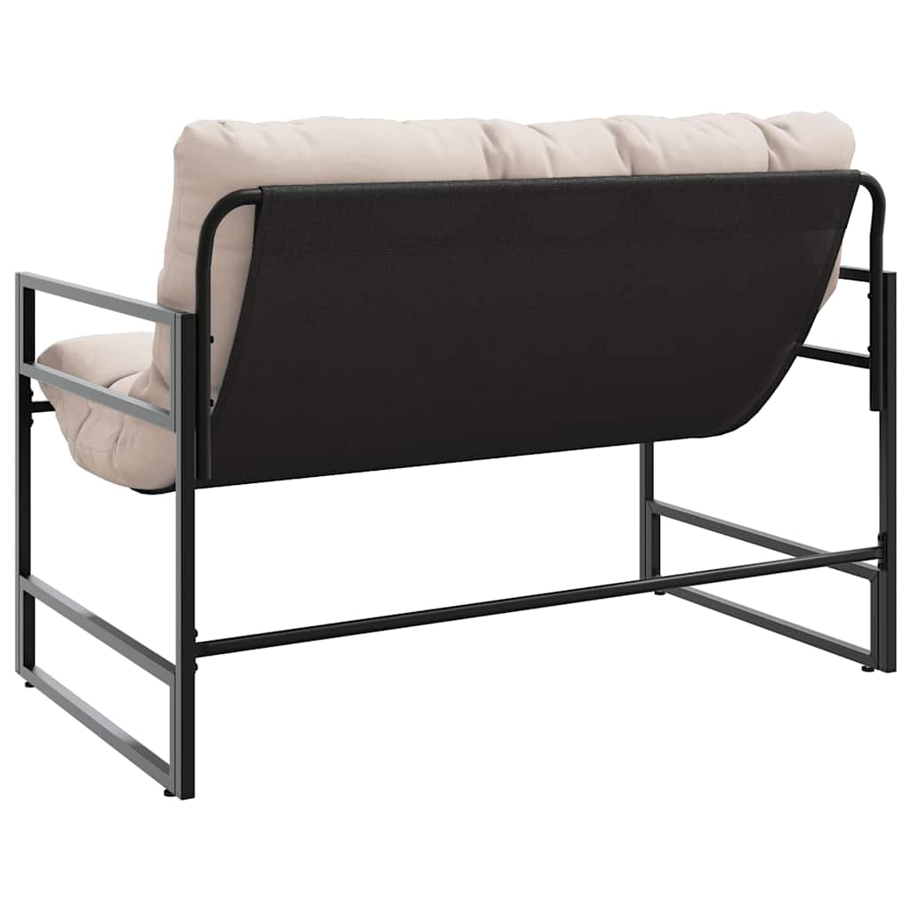Trädgårdssoffa med dyna taupe 113 cm stål
