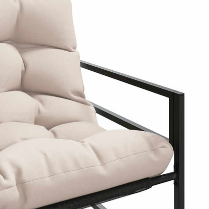 Trädgårdssoffa med dyna taupe 113 cm stål
