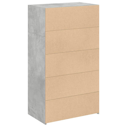 Bokhylla Betonggrå 70x41x124 cm