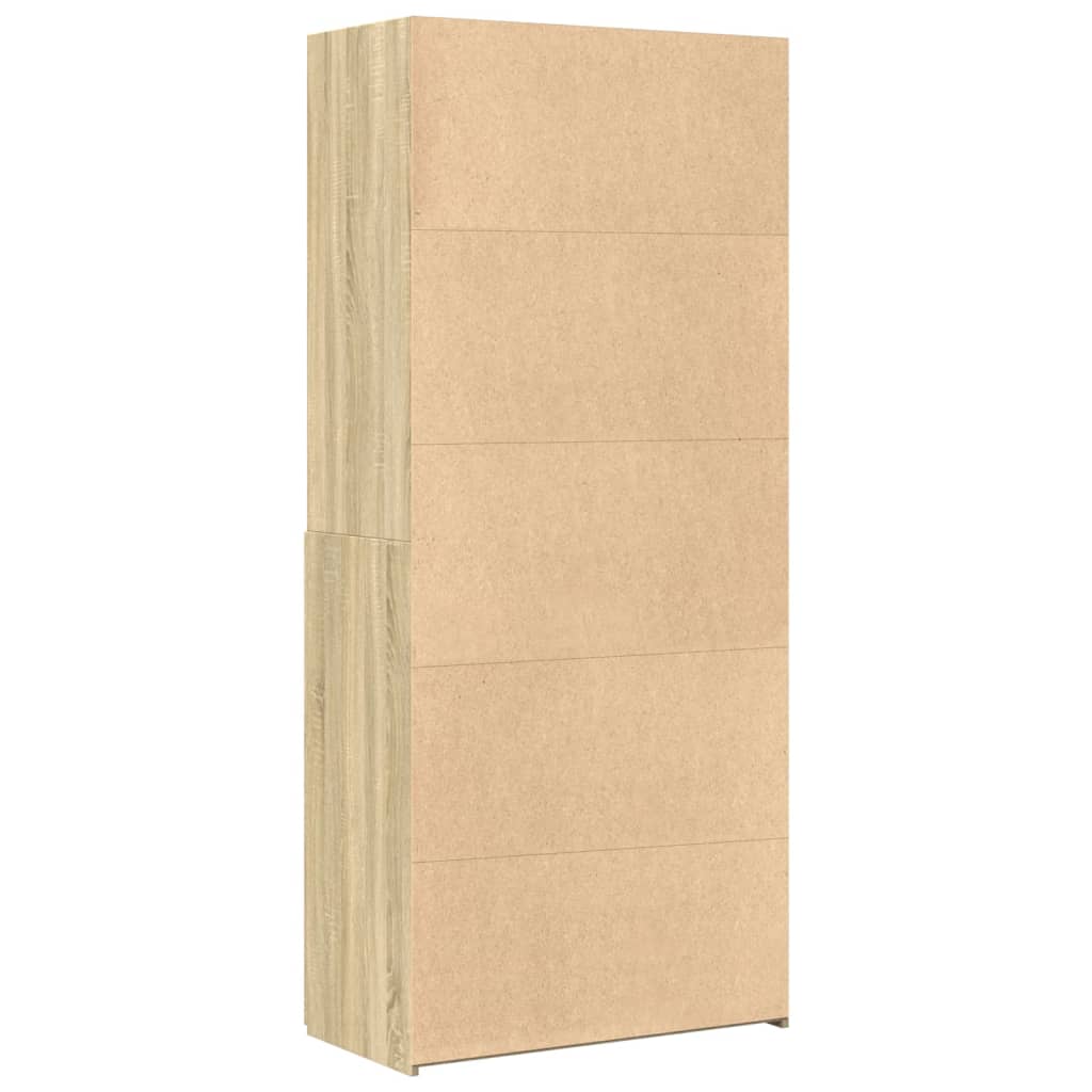 Högskåp sonoma-ek 80x42,5x185 cm konstruerat trä