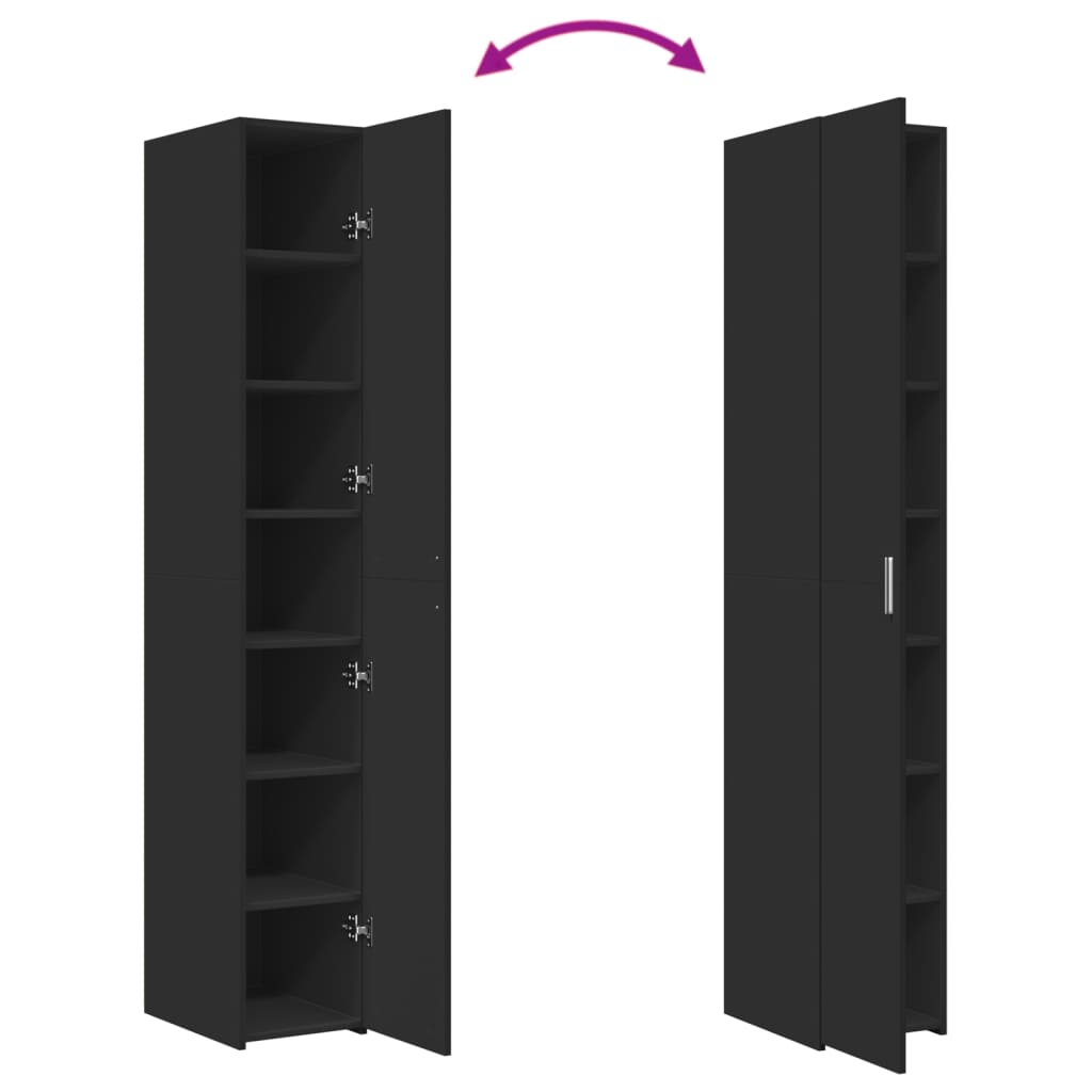 Bokhylla Svart 30x42,5x185 cm