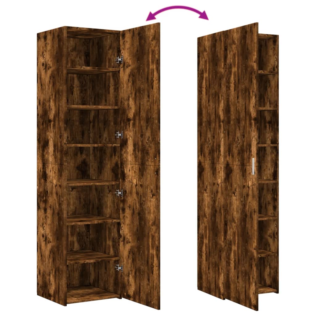 Bokhylla Rökfärgad Ek 45x42,5x185 cm