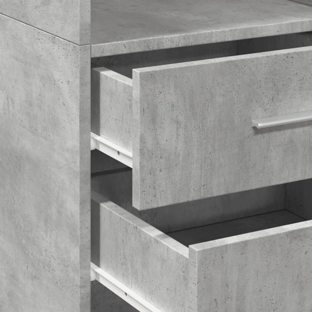 Bokhylla Betonggrå 40x42,5x185 cm