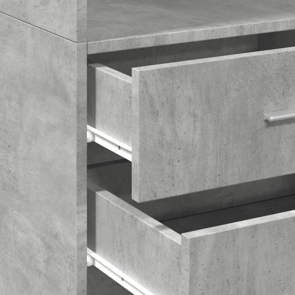 Bokhylla Betonggrå 45x42,5x185 cm