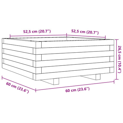 Utomhus Blomkruka Trä 60x60x26,5 cm massivt furuträ