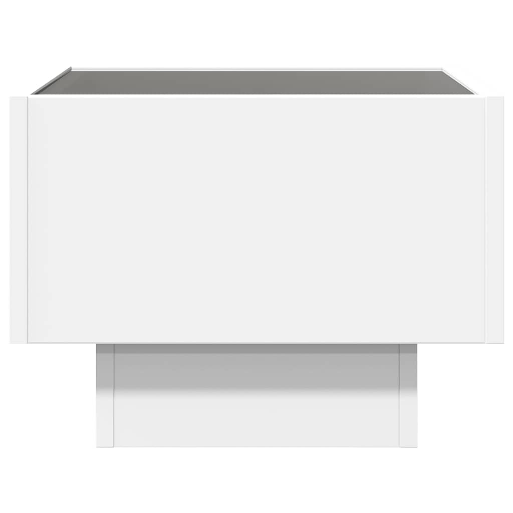 Sidobord Vit LEDs 40x40x30 cm