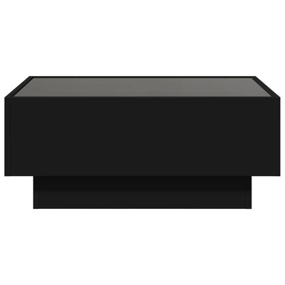 Soffbord Svart LEDs 70x50x30 cm