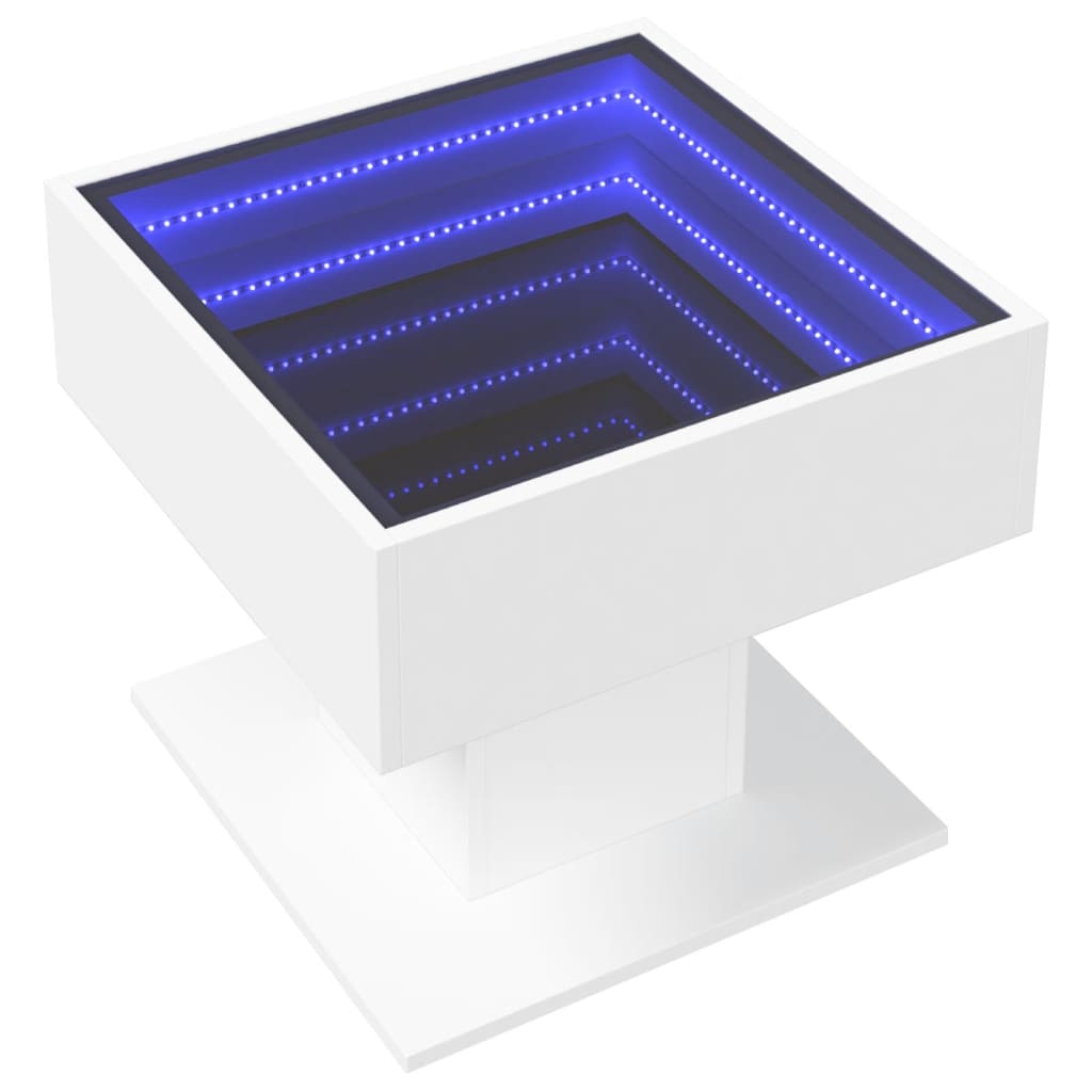 Soffbord Vit LEDs 50x50x45 cm