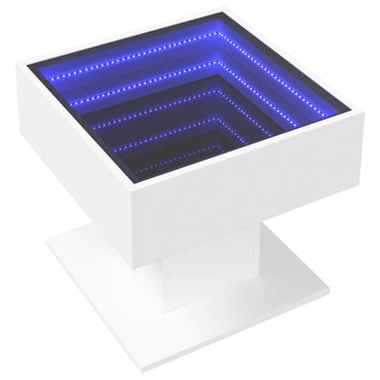 Soffbord Vit LEDs 50x50x45 cm