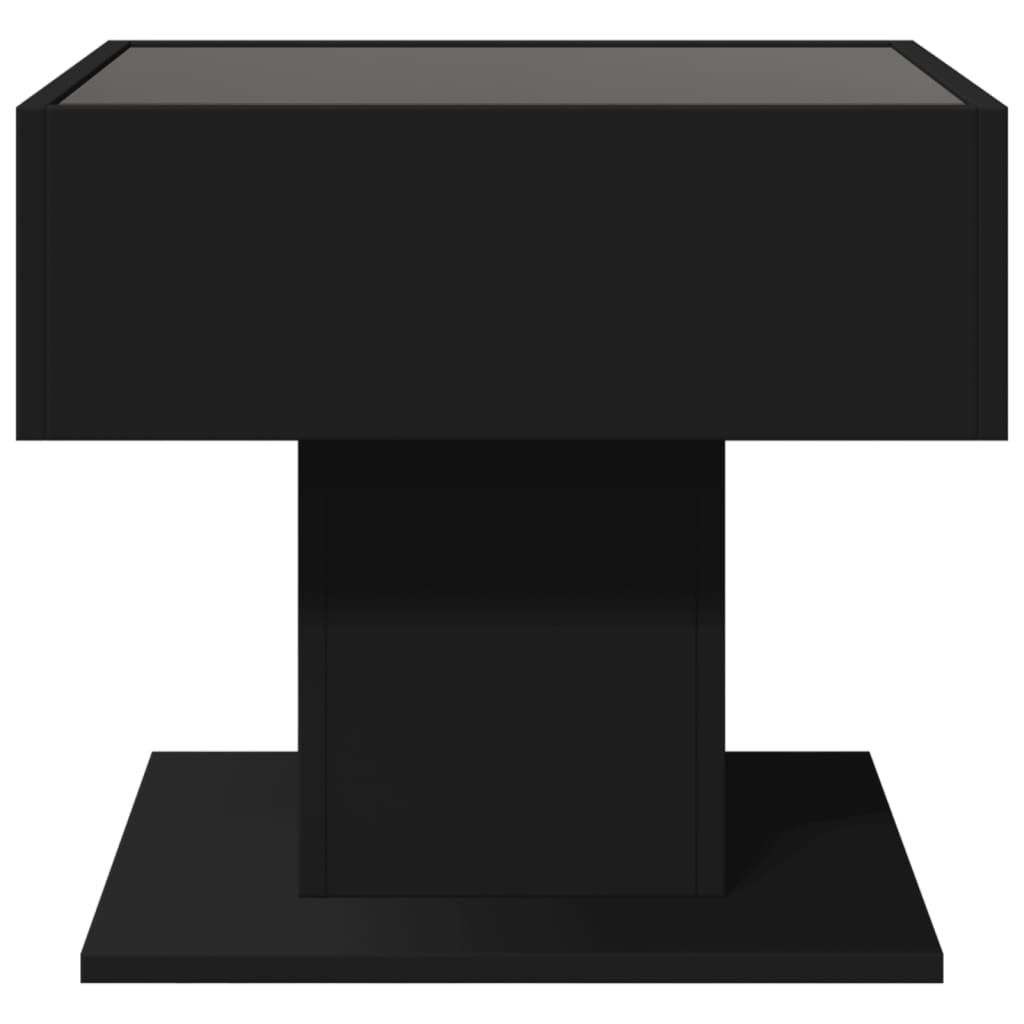 Soffbord Svart LEDs 50x50x45 cm