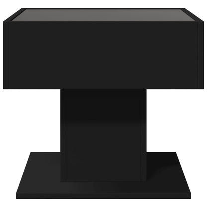 Soffbord Svart LEDs 50x50x45 cm