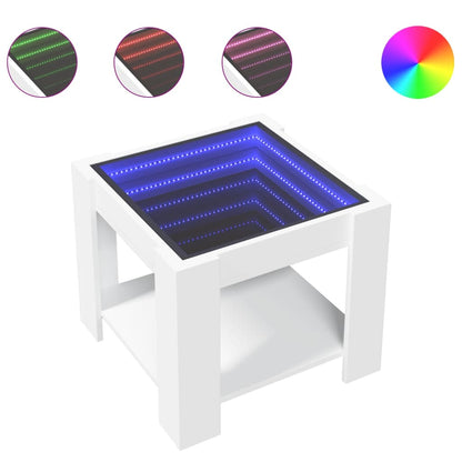 Soffbord Vit LEDs 53x53x45 cm