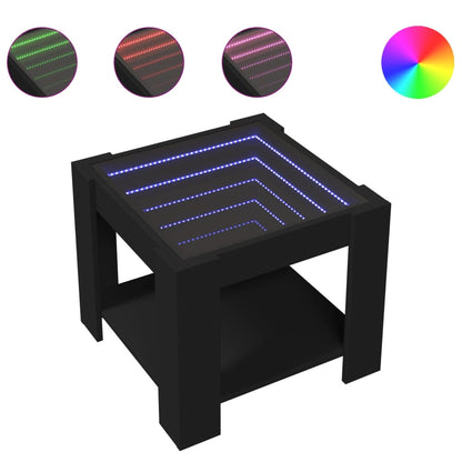 Soffbord Svart LEDs 53x53x45 cm