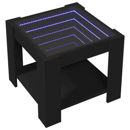 Soffbord Svart LEDs 53x53x45 cm