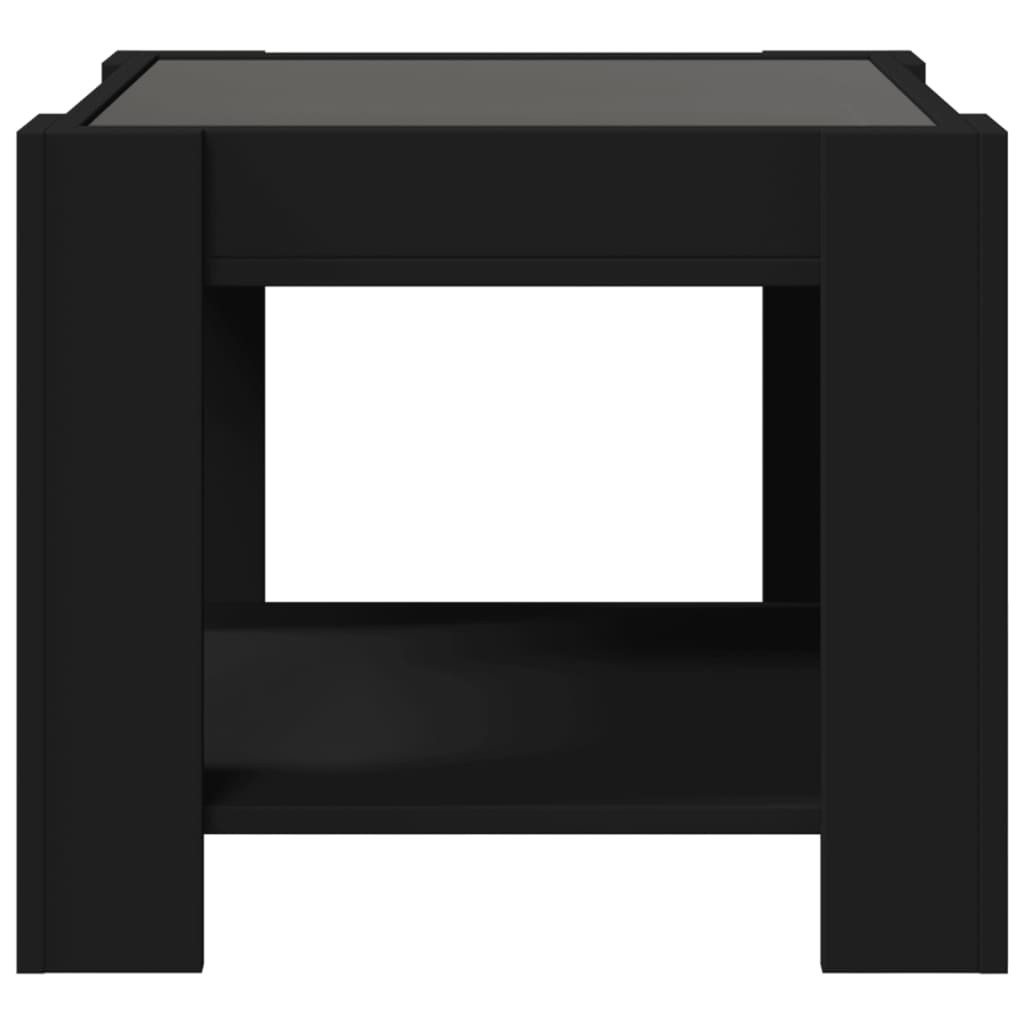 Soffbord Svart LEDs 53x53x45 cm